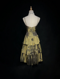 Vintage Ball Gown Spaghetti Straps Olive Green Taffeta Knee Length Formal 8th Grade Homecoming Dresses Middle School Prom Dress Hoco Outfits HZ1214