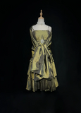 Vintage Ball Gown Spaghetti Straps Olive Green Taffeta Knee Length Formal 8th Grade Homecoming Dresses Middle School Prom Dress Hoco Outfits HZ1214