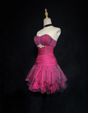 Unique Ball Gown Spaghetti Straps Pink Tulle Short Mini Formal 7th Grade Homecoming Dresses Middle School Short Cocktail Night Dress Hoco Outfits HZ1214