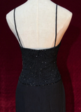 Unique A Line Spaghetti Straps Black Chiffon Short Mini Formal 7th Grade Homecoming Dresses Middle School Short Cocktail Night Dress Hoco Outfits HZ1214