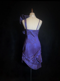 Trendy Sheath Spaghetti Straps Grape Mini Short Formal 8th Grade Homecoming Dresses Middle School Cocktail Dress Hoco Outfits HZ1214