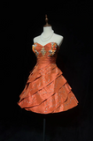 Cute Ball Gown Sweetheart Orange Taffeta Layers Formal 7th Grade Homecoming Dresses Middle School Short Prom Dress Cocktail Birthday Outfits HZ1214