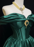 Trendy Ball Gown Off The Shoulder Green Satin Mini Short Formal 8th Grade Homecoming Dresses Middle School Hoco Dress Cocktail Outfits HZ1214