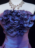 Vintage Ball Gown Strapless Taffeta Grape Mini Short Formal 8th Grade Homecoming Dresses Middle School Hoco Dress Cocktail Outfits HZ1214