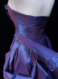 Vintage Ball Gown Strapless Taffeta Grape Mini Short Formal 8th Grade Homecoming Dresses Middle School Hoco Dress Cocktail Outfits HZ1214