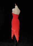 Vintage High Low Red Chiffon Knee Length Formal 8th Grade Homecoming Dresses Middle School Cocktail Dress Hoco Outfits HZ1214