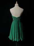 Vintage A line Sweetheart Green Chiffon Short Formal 8th Grade Homecoming Dresses Middle School Cocktail Dress Mini Hoco Outfits HZ1214