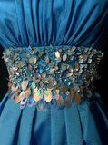 Vintage Ball Gown Strapless Blue Satin Short Mini Formal 8th Grade Homecoming Dresses Middle School Cocktail Dress Hoco Outfits HZ1214