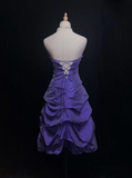Vintage Ball Gown Sweetheart Grape Taffeta Knee Length Formal 8th Grade Homecoming Dresses Middle School Cocktail Dress Hoco Outfits HZ1214