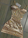 Unique Sheath Spaghetti Straps Sequin Short Mini Formal 7th Grade Homecoming Dresses Middle School Short Cocktail Night Dress Hoco Outfits HZ1214