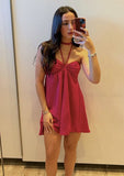 Cute A line Halter Hot Pink Mini Short Formal 8th Grade Homecoming Dresses Summer Middle School Hoco Dress Homecoming Outfits HZ1214