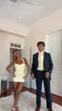 Classy Sheath Sweetheart Neck Yellow Short Mini Formal 8th Grade Homecoming Dresses Middle School Hoco Court Dress 21st Birthday Dress Hoco Outfits HZ1121
