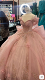 Niulatu Ball Gown Off The Shoulder Straps Pink Tulle Long Quinceanera Dress Formal Gowns Vestido De 15 Anos Sweet 16 Dress HZ1214