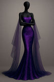 Niulatu Mermaid Strapless Royal Blue Sequin Long Prom Dresses Party Dress 20th Birthday Outfits Graduation Dresses HZ1214