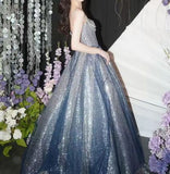Niulatu A line Spaghetti Straps Sequin Long Prom Dresses Party Dress 20th Birthday Outfits Graduation Dresses HZ1214