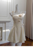Niulatu A Line Spaghetti Straps Satin Formal 8th Grade Homecoming Dresses Middle School Short Cocktail Gowns Graduation Dress Hoco Outfits HZ1214