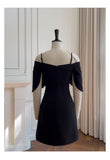 Niulatu A Line Spaghetti Straps Black Formal 8th Grade Homecoming Dresses Middle School Short Cocktail Gowns Graduation Dress Hoco Outfits HZ1214