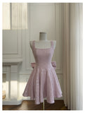 Niulatu A Line Square Pink Sequin Formal 8th Grade Homecoming Dresses Middle School Short Cocktail Gowns Graduation Dress Hoco Outfits HZ1214