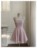 Niulatu A Line Square Pink Sequin Formal 8th Grade Homecoming Dresses Middle School Short Cocktail Gowns Graduation Dress Hoco Outfits HZ1214