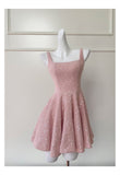 Niulatu A line Square Pink Short Mini Formal 8th Grade Homecoming Dresses Middle School Short Cocktail Dress Hoco Outfits HZ1214