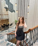 Niulatu Ball Gown Strapless Black Satin Formal 8th Grade Homecoming Dresses Middle School Short Cocktail Gowns Graduation Dress Hoco Outfits HZ1214