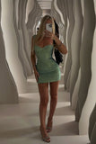 Niulatu Sheath Sweetheart Mint Green Sequin Short Mini Formal 8th Grade Homecoming Dresses Middle School Short Birthday Gowns Graduation Dress Hoco Outfits HZ1214