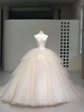 Niulatu Wedding Gown Bridal Dress Ball Gown Strapless Wedding Dress Tulle Wedding Dresses Modest Wedding Gowns HZ1214