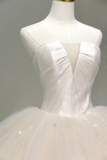 Niulatu Wedding Gown Bridal Dress Ball Gown Strapless Wedding Dress Tulle Wedding Dresses Modest Wedding Gowns HZ1214