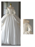 Niulatu Wedding Dress Ball Gown Off The Shoulder Satin White Short Sleeves Long Wedding Dresses Bridal HZ1214