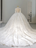 Niulatu Wedding Gown Bridal Dress Ball Gown High Neck Lace Wedding Dress White Wedding Dresses Modest Wedding Gowns HZ1214