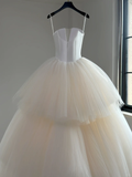 Niulatu Wedding Gown Bridal Dress Ball Gown Strapless Tulle Wedding Dress Long Sleeves Wedding Dresses Modest Wedding Gowns HZ1214