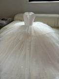 Niulatu Wedding Gown Bridal Dress Ball Gown Strapless Tulle Wedding Dress Long Sleeves Wedding Dresses Modest Wedding Gowns HZ1214