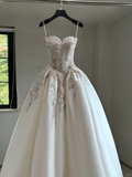 Niulatu Wedding Dress Ball Gown Sweetheart Satin White Sleeveless Long Wedding Dresses Bridal Gowns HZ1214