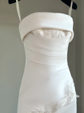 Niulatu Wedding Dress Ball Gown Strapless Satin White Sleeveless Long Wedding Dresses Bridal Gowns HZ1214