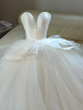 Niulatu Wedding Dress Ball Gown Sweetheart Tulle White Sleeveless Long Simple Wedding Dresses Bridal Gowns HZ1214