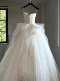 Niulatu Wedding Dress Ball Gown Sweetheart Tulle White Sleeveless Long Simple Wedding Dresses Bridal Gowns HZ1214