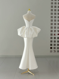 Niulatu Wedding Dress Mermaid Sweetheart Satin White Sleeveless Long Wedding Dresses Bridal Gowns HZ1214