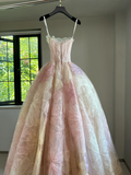 Niulatu Ball Gown Sweetheart Pink Tulle Long Floral Quinceanera Dress Formal Gowns Sweet 17 Dresses Vestido De 15 Anos Sweet 16 Dress HZ1214