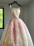 Niulatu Ball Gown Sweetheart Pink Tulle Long Floral Quinceanera Dress Formal Gowns Sweet 17 Dresses Vestido De 15 Anos Sweet 16 Dress HZ1214
