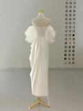 Niulatu Wedding Dress A line Off The Shoulder Satin White Long Wedding Dresses Bridal Gowns HZ1214