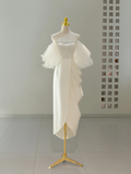Niulatu Wedding Dress A line Off The Shoulder Satin White Long Wedding Dresses Bridal Gowns HZ1214