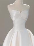 Niulatu Bridal Dress Ball Gown Sweetheart Satin White Long Wedding Dress Boho Wedding Dresses Modest Wedding Gowns HZ1214