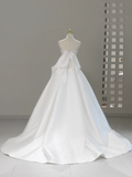 Niulatu Bridal Dress Ball Gown Sweetheart Satin White Long Wedding Dress Boho Wedding Dresses Modest Wedding Gowns HZ1214