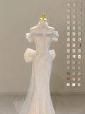 Niulatu Wedding Dress Mermaid Off The Shoulder Sequin Long Wedding Dresses Bridal Gowns HZ1214