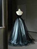 Niulatu Ball Gown Strapless Black Tulle Long Lace Quinceanera Dress Formal Gowns Sweet 17 Dresses Vestido De 15 Anos Sweet 16 Dress HZ1214