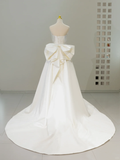 Niulatu Bridal Dress Mermaid Sweetheart Satin White Long Wedding Dress Boho Wedding Dresses Modest Wedding Gowns HZ1214