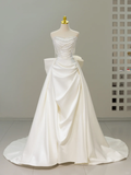 Niulatu Bridal Dress Mermaid Sweetheart Satin White Long Wedding Dress Boho Wedding Dresses Modest Wedding Gowns HZ1214