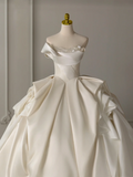 Niulatu Bridal Dress Ball Gown Sweetheart Satin White Long Wedding Dress Long Wedding Dresses Modest Wedding Gowns HZ1214