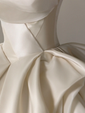 Niulatu Bridal Dress Ball Gown Sweetheart Satin White Long Wedding Dress Long Wedding Dresses Modest Wedding Gowns HZ1214