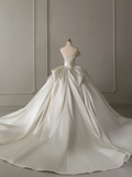 Niulatu Bridal Dress Ball Gown Sweetheart Satin White Long Wedding Dress Long Wedding Dresses Modest Wedding Gowns HZ1214
